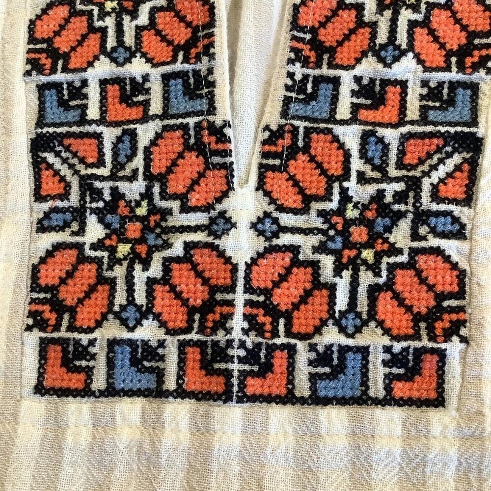 Madewell Womens Tunic Embroidered Stitch Boho Aztec Design Top Size XS Cotton - Picture 7 of 9